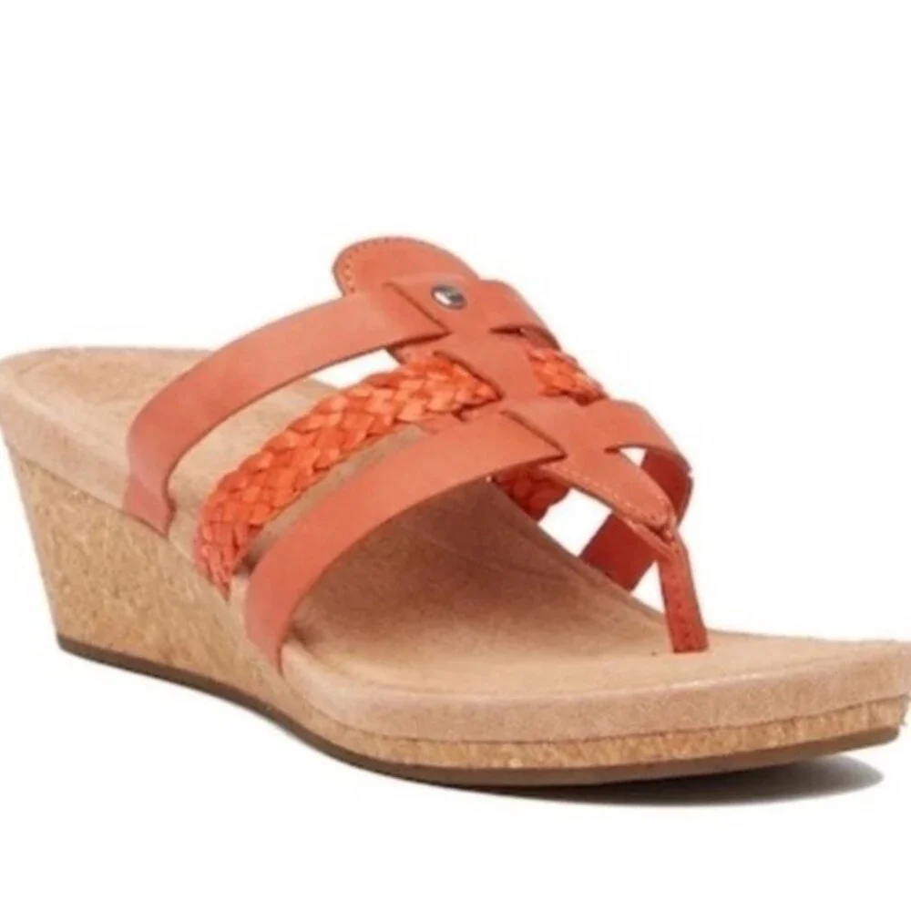 UGG Maddie Wedge Sandal Rust Orange 9 NWOB